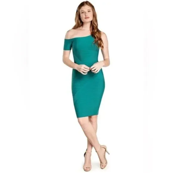 DRESS THE POPULATION Zanaida Dress NWT Sz Small Bodycon Emerald Green $218 MSRP - Picture 9 of 9